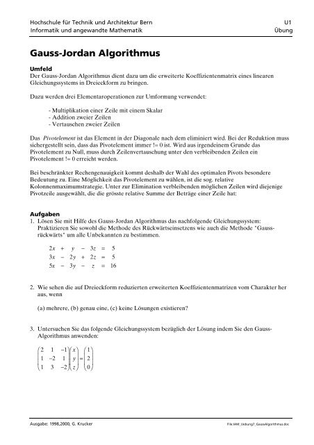 Gauss-Jordan Algorithmus