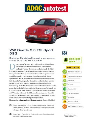 VW Beetle 2.0 TSI Sport DSG - Volkswagen AG