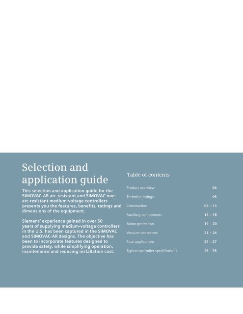 Siemens Motor Selection Chart