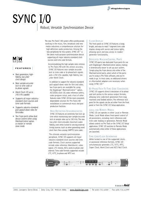Digidesign Universal Slave Driver - Photo, audio & vidéo