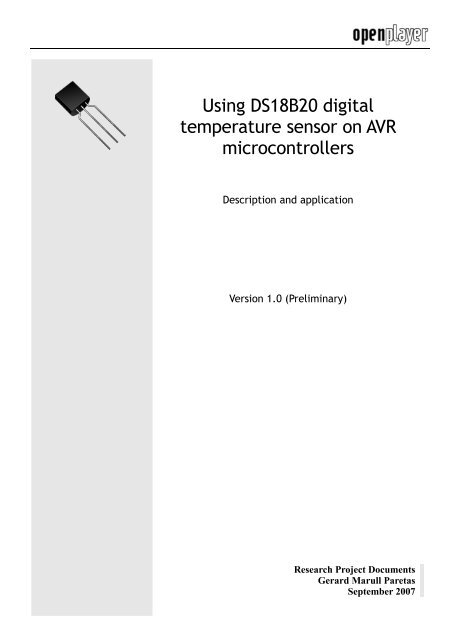 Using DS18B20 digital temperature sensor on AVR ... - teslabs