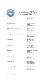 Mitglieder des VIP Clubs Membres du Club VIP - Wirtschaftskammer ...