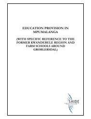 education provision in mpumalanga - South African Institute for ...