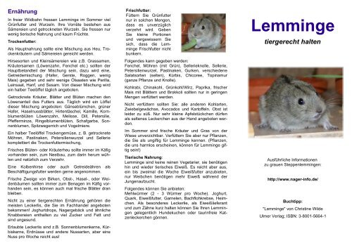 Lemminge tiergerecht halten - Nager Info