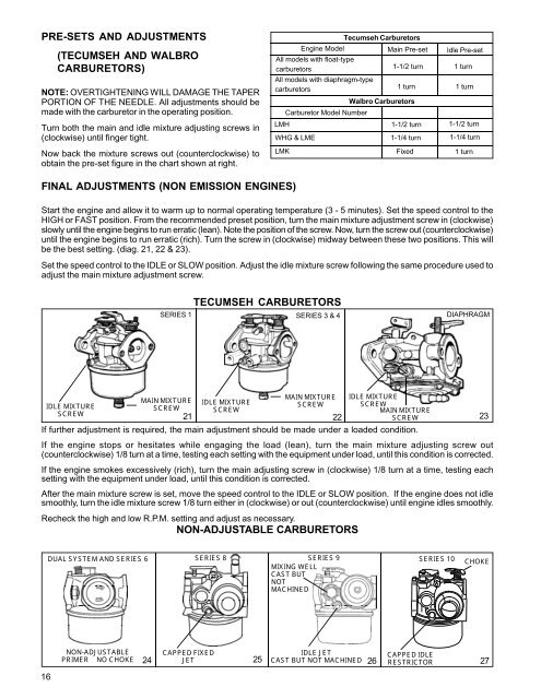 3to 11hp 4-cycle l-head engines - Small Engine Suppliers