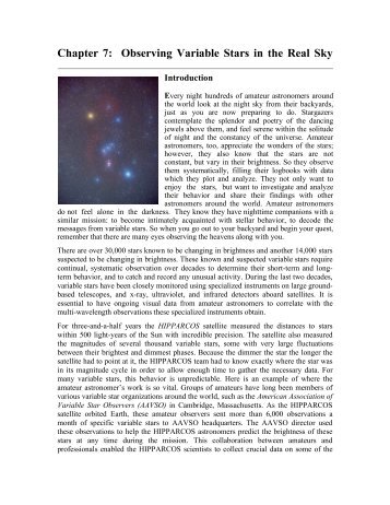 Chapter 7: Observing Variable Stars in the Real Sky - AAVSO