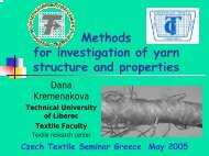 Methods for Investigation of Yarn Structure and ... - Centrum Textil