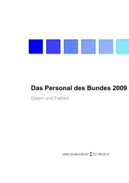 Das Personal des Bundes 2009 - Bundeskanzleramt Österreich