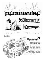 Pfarrbrief Pfarrbrief Pfarrbrief Pfarrbrief - Pfarrei St. Vinzenz Kitzingen