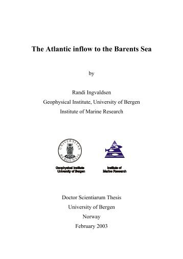 The Atlantic inflow to the Barents Sea