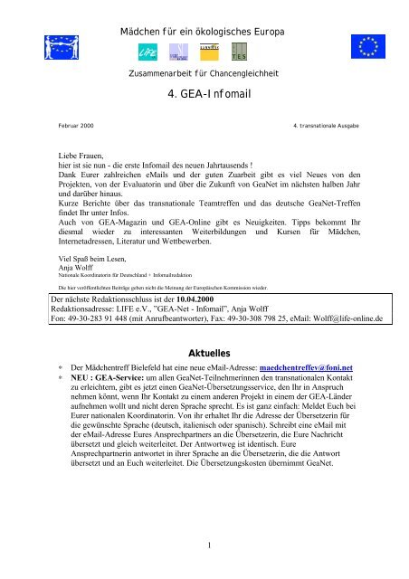 4. GEA-Infomail - geanet.de