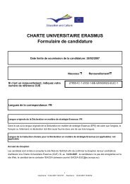 CHARTE UNIVERSITAIRE ERASMUS Formulaire de ... - HELMo