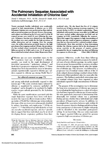 The Pulmonary Sequelae Associated with Accidental Inhalation of ...