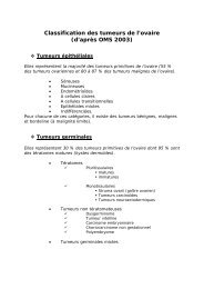 Classification des tumeurs de l'ovaire (d'aprÃ¨s OMS 2003) - OncologiK