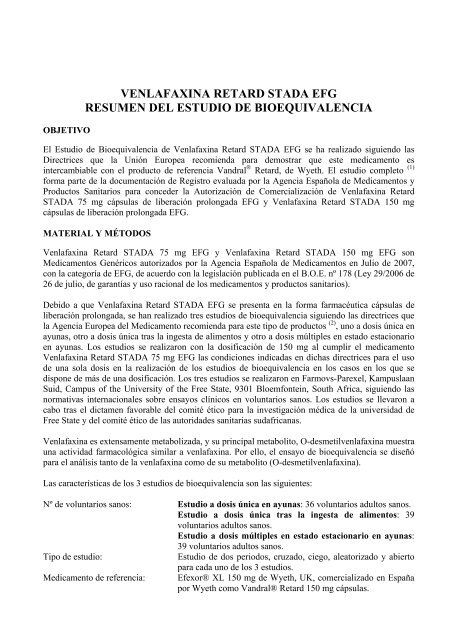 RESUMEN- BIOEQUIVAL Venlafaxina Retard STADA EFG.pdf