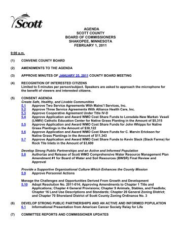 agenda scott county board of commissioners shakopee, minnesota ...