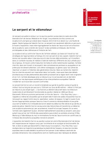 Le serpent et le vÃ©lomoteur - biennials.ch