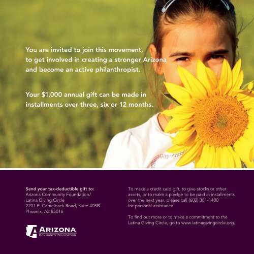 Latina Giving Circle Brochure - Arizona Community Foundation