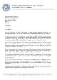 Read the letter here. - Media, Entertainment and Arts Alliance