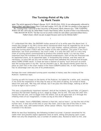 The Turning-Point of My Life by Mark Twain - Yale University