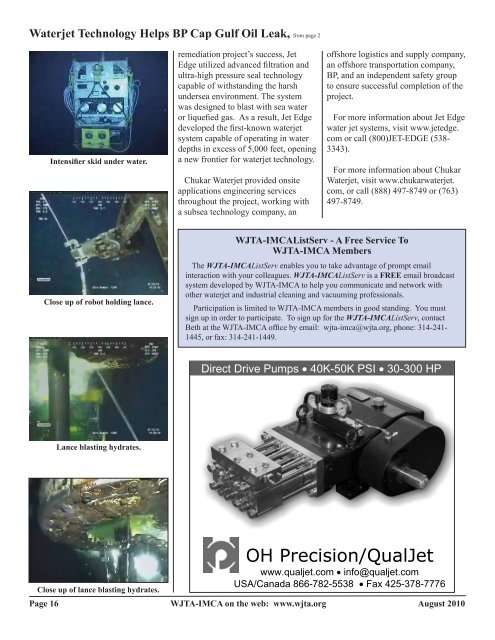 August - Waterjet Technology Association