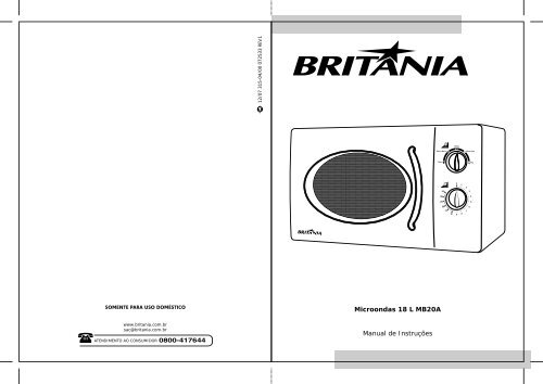 315 04 00 Rev1 Folheto de Instruções Microondas MB20A ... - Britânia