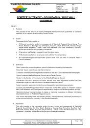 Policy W5.1 - Cemetery Interment - Wakefield Regional Council