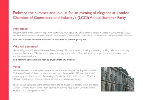 annual summer party - London Chamber of Commerce and Industry