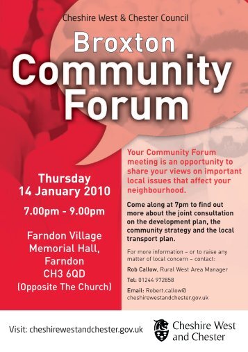 Broxton Community Forum Flyer January 2010 - West Cheshire ...