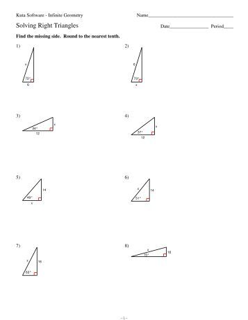 Printables Solving Right Triangles Worksheet 9 solving right triangles kuta software triangles