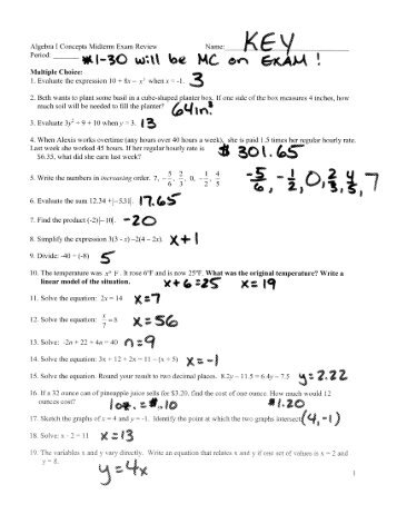 Midterm Review Answers - NOHS Teachers