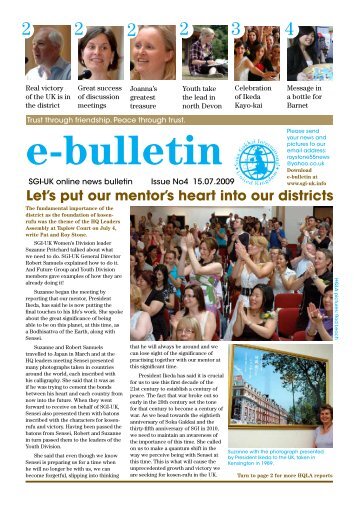 Let's put our mentor's heart into our districts - SGI-UK E-Bulletin and ...