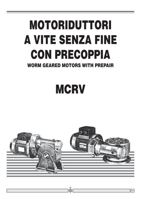 motoriduttori a vite senza fine con precoppia mcrv - Transmo