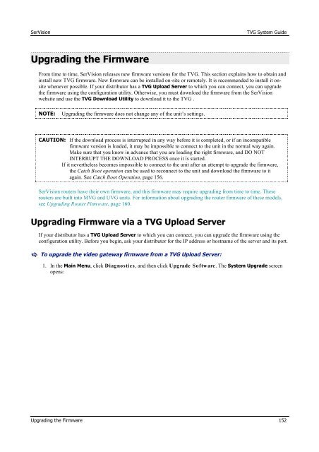 TVG-Series System Guide v1-4 - SerVision
