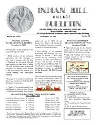 OFFICIAL PUBLICATION of the VILLAGE OF INDIAN HILL, OHIO