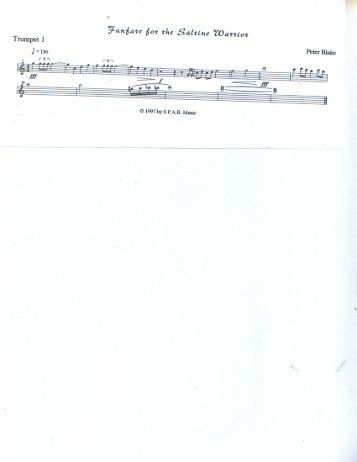 Fanfare sheet music (trumpet 1-2-3, trombone, tuba)