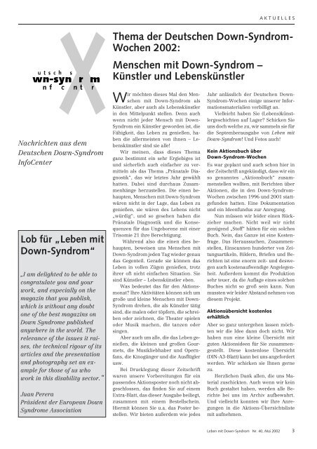 Leben mit - Deutsches Down-Syndrom InfoCenter