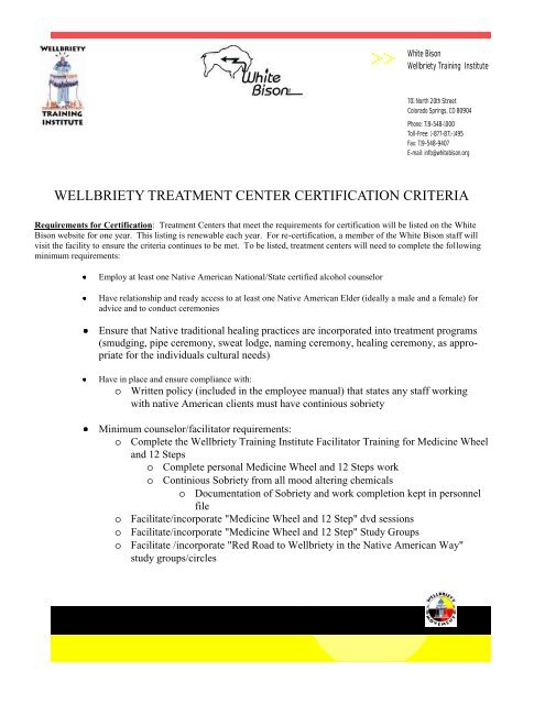 to download Wellbriety Certification Criteria.pdf - White Bison