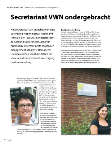 Secretariaat VWN ondergebracht bij Allround - Wapening in Beton