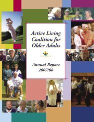 2007 / 2008 - Active Living Coalition for Older Adults