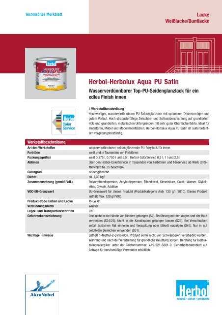 PDF Herbol-Herbolux Aqua PU Satin