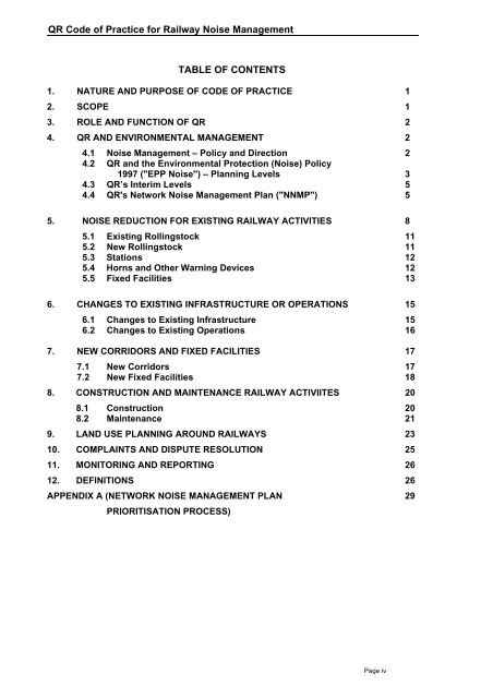 code of practice â railway noise management - Queensland Rail