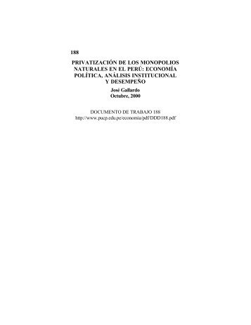 PrivatizaciÃ³n de los monopolios naturales en el PerÃº - Pontificia ...