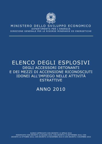 DECRETO 3 dic. 2010 - Unmig - Ministero dello Sviluppo Economico