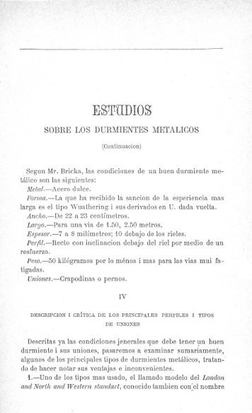 Estudios sobre los durmientes metálicos. - Anales del Instituto de ...
