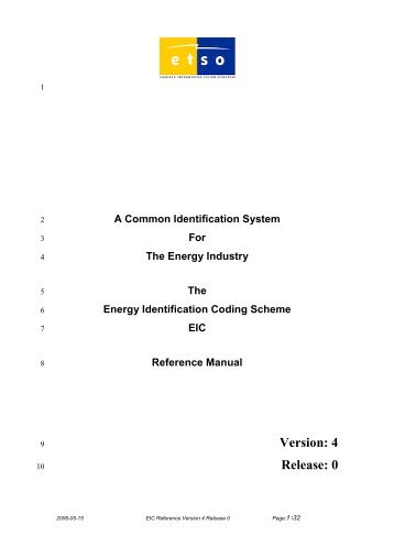 Information on EIC - Energy Identification Code