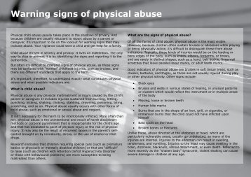 Warning signs of physical abuse - South Africa