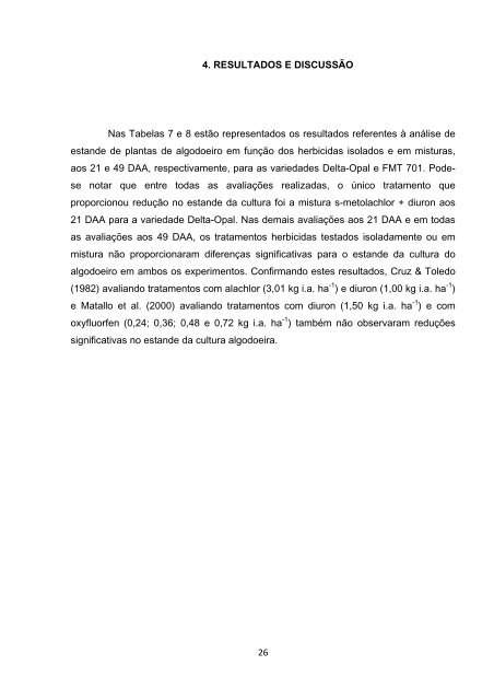 seletividade de herbicidas aplicados em prÃ©-emergÃªncia na cultura ...