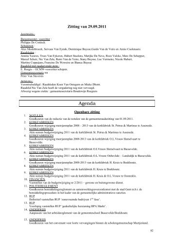 Verslag gemeenteraad 29 september - Assenede - CD&V