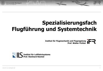 Spezialisierungsfach Flugführung und Systemtechnik